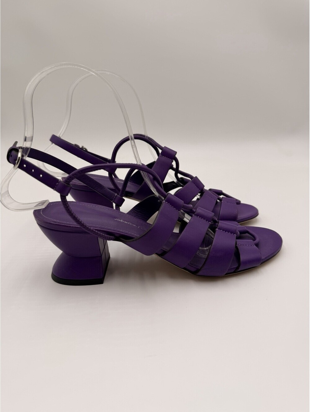Salvatore Ferragamo Sirmio Purple leather sandals Heel Size 7C